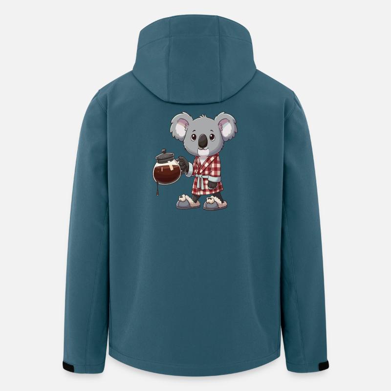 Lustiger Koala-Kaffeeliebhaber – gemütlicher Bademantel - Recycelte Männer Softshell-Jacke von Stanley/Stella - Dunkles Petrol