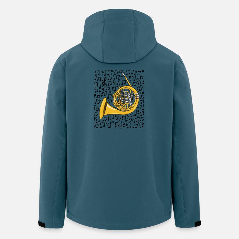Waldhorn-Musiknoten Blechbläser - Recycelte Männer Softshell-Jacke von Stanley/Stella - Dunkles Petrol
