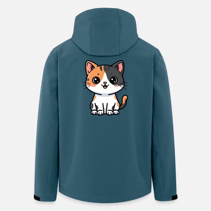 Calico-Katzen-Anhänger - Recycelte Männer Softshell-Jacke von Stanley/Stella - Dunkles Petrol