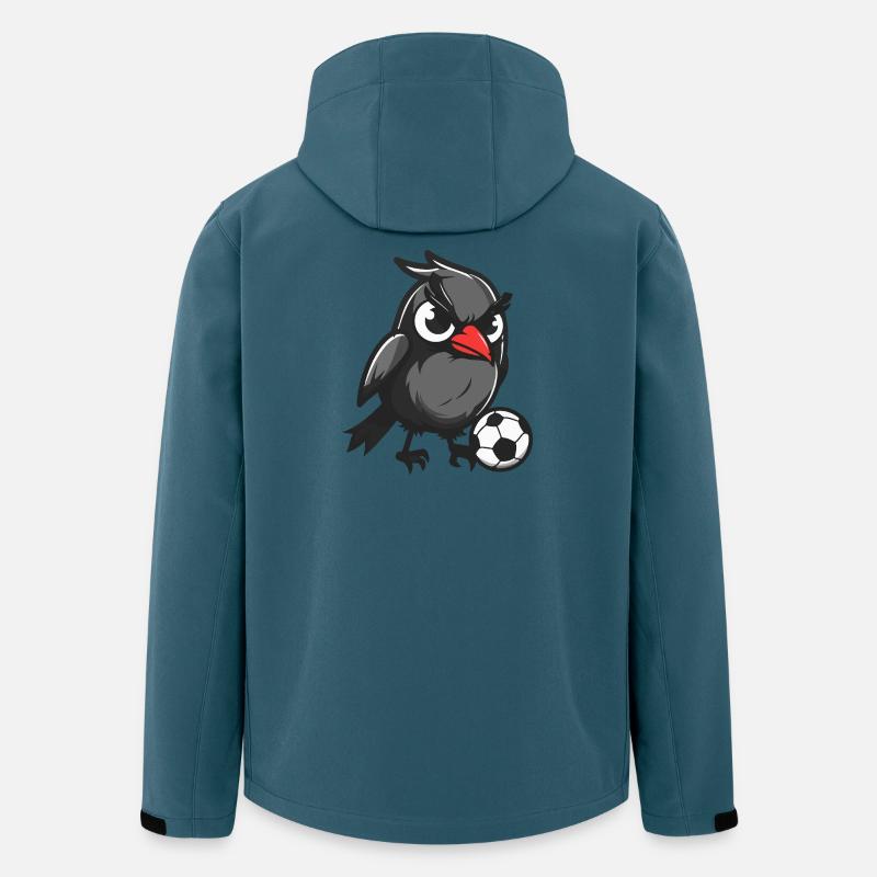 Rabe Vogel Fußball Comic - Recycelte Männer Softshell-Jacke von Stanley/Stella - Dunkles Petrol