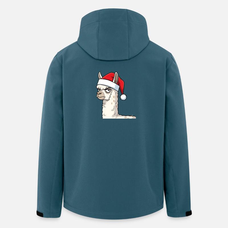 Festliches Grumpy Lama Weihnachtsmotiv - Recycelte Männer Softshell-Jacke von Stanley/Stella - Dunkles Petrol