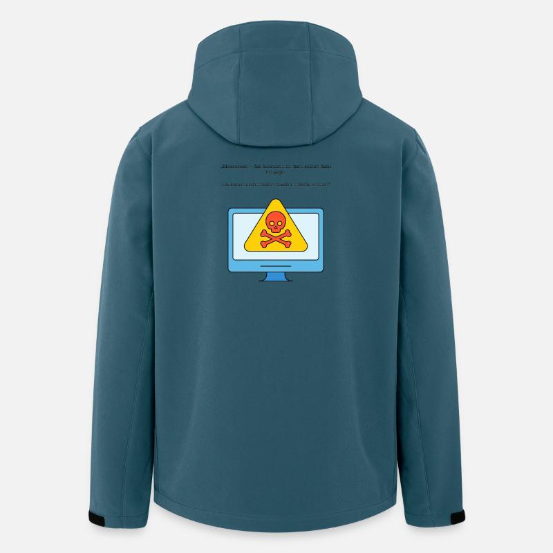 Blue Screen Humor Skull Warnung - Recycelte Männer Softshell-Jacke von Stanley/Stella - Dunkles Petrol