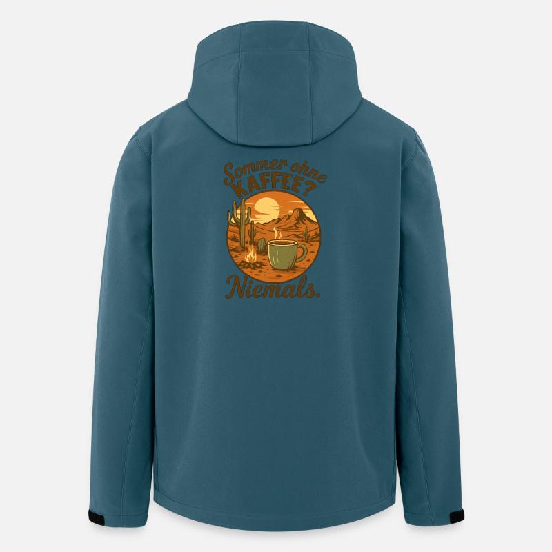 Sommer ohne Kaffee Niemals - Recycelte Männer Softshell-Jacke von Stanley/Stella - Dunkles Petrol