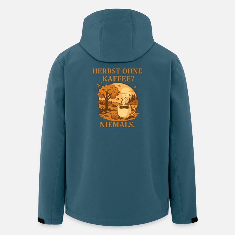 Herbst ohne Kaffee Niemals - Recycelte Männer Softshell-Jacke von Stanley/Stella - Dunkles Petrol