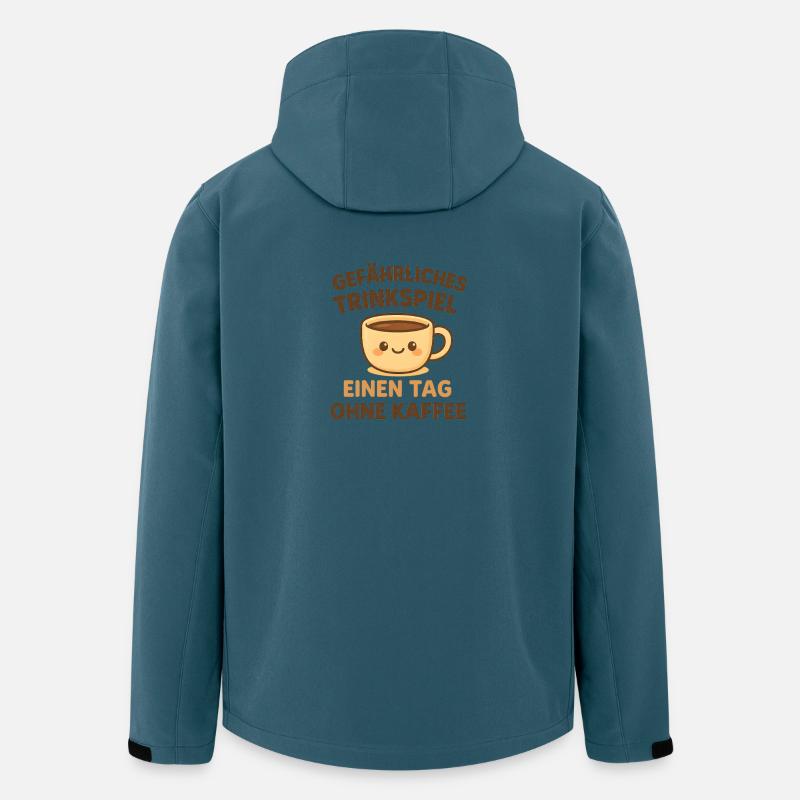 Jeu de boisson dangereux Café Kawaii - Veste softshell homme en polyester recyclé Stanley/Stella - bleu pétrole foncé