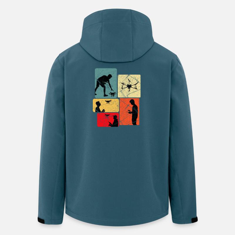 Drohnenpilot Panels Kunst - Recycelte Männer Softshell-Jacke von Stanley/Stella - Dunkles Petrol