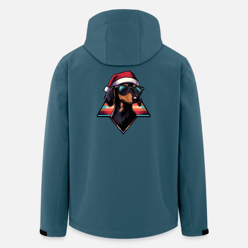 Santa Hund mit Sonnenbrille - Recycelte Männer Softshell-Jacke von Stanley/Stella - Dunkles Petrol