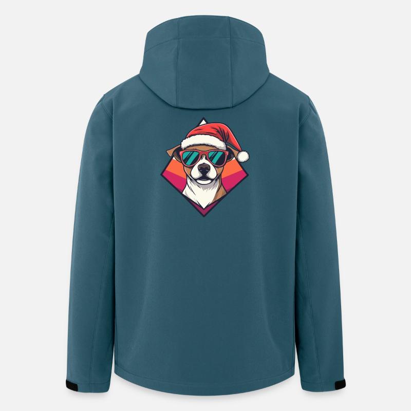 Santas Hund im Retro-Diamant - Recycelte Männer Softshell-Jacke von Stanley/Stella - Dunkles Petrol
