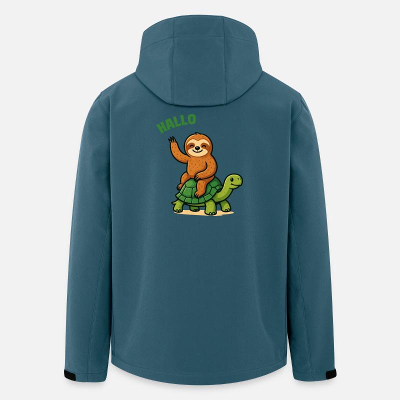 Hello sloth on turtle - Men’s Recycled Softshell Jacket by Stanley/Stella - stargazer