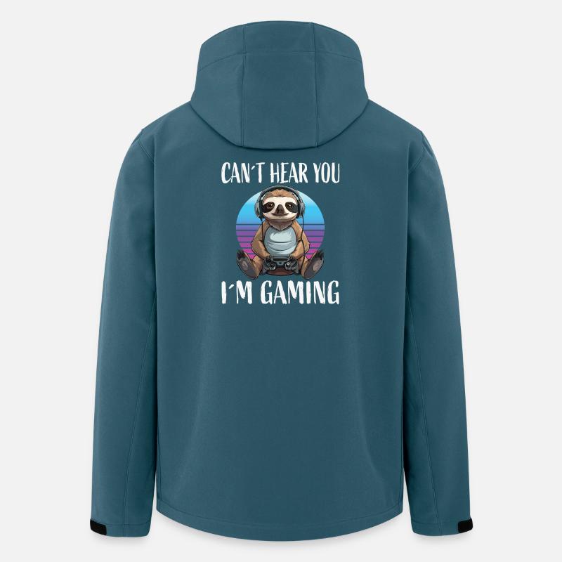 Gamer Sloth im Retro Sunset - Recycelte Männer Softshell-Jacke von Stanley/Stella - Dunkles Petrol