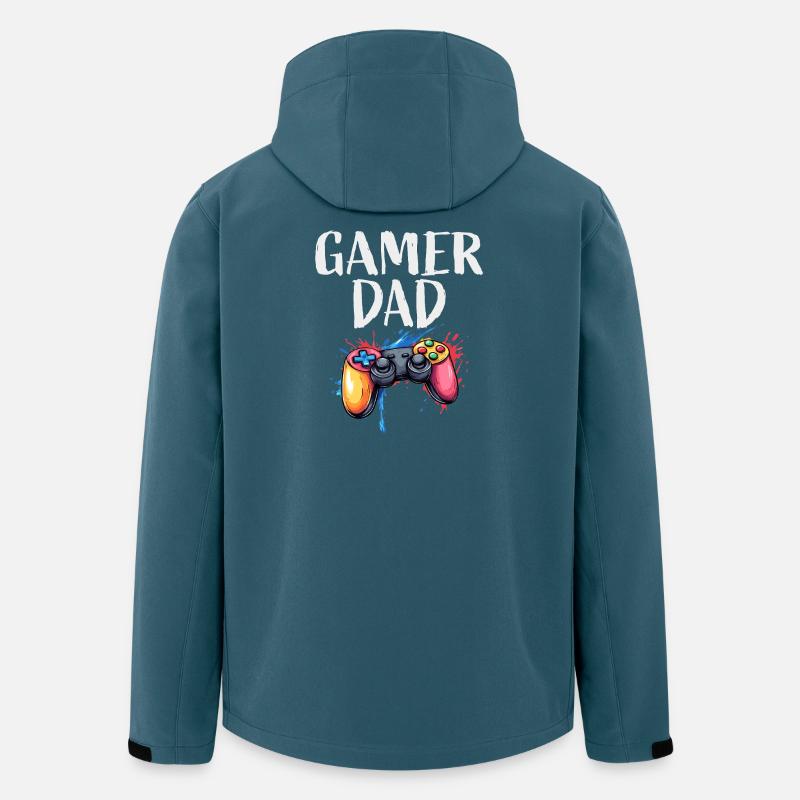 Projecteur de manette Gamer Dad - Veste softshell homme en polyester recyclé Stanley/Stella - bleu pétrole foncé
