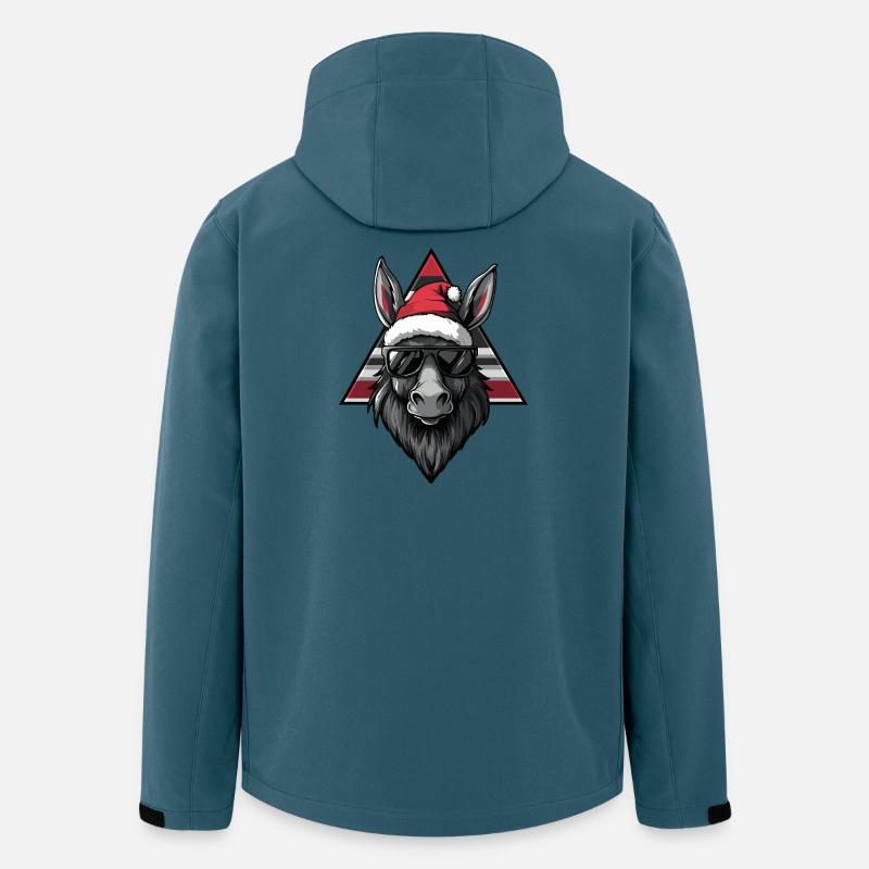 Esel Santa mit Sonnenbrille - Recycelte Männer Softshell-Jacke von Stanley/Stella - Dunkles Petrol