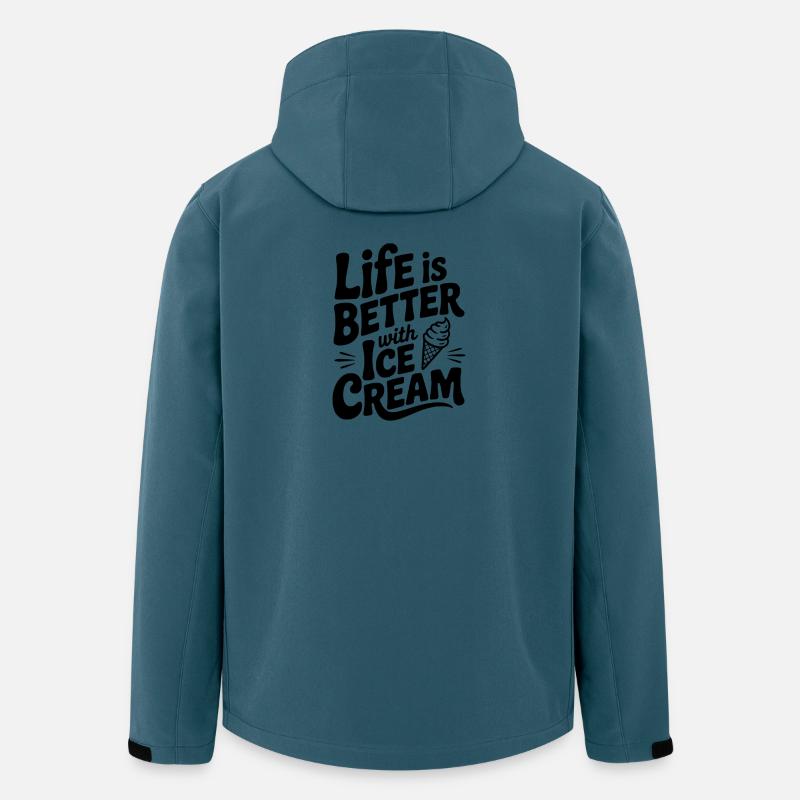 Das Leben ist besser mit Sahne - Recycelte Männer Softshell-Jacke von Stanley/Stella - Dunkles Petrol