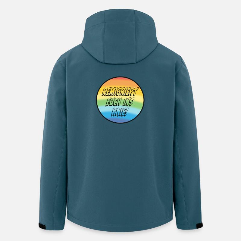 Remigriert Euch Ins Knie! - Recycelte Männer Softshell-Jacke von Stanley/Stella - Dunkles Petrol