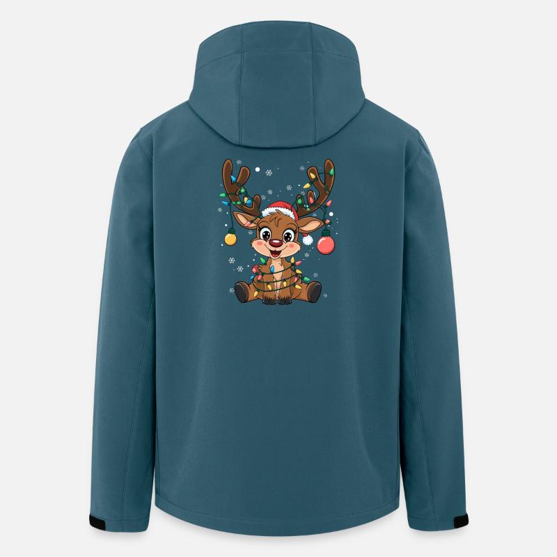 Rentier mit Lichterkette - Recycelte Männer Softshell-Jacke von Stanley/Stella - Dunkles Petrol