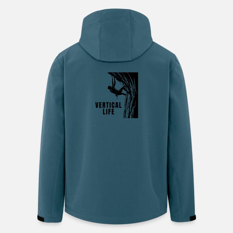 Vertical Life Kletterer Steilwand Design - Recycelte Männer Softshell-Jacke von Stanley/Stella - Dunkles Petrol