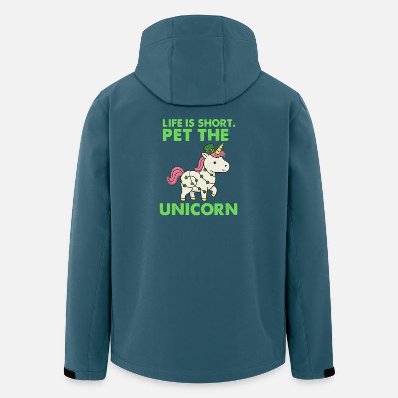 Leben kurz – Einhorn streicheln - Recycelte Männer Softshell-Jacke von Stanley/Stella - Dunkles Petrol