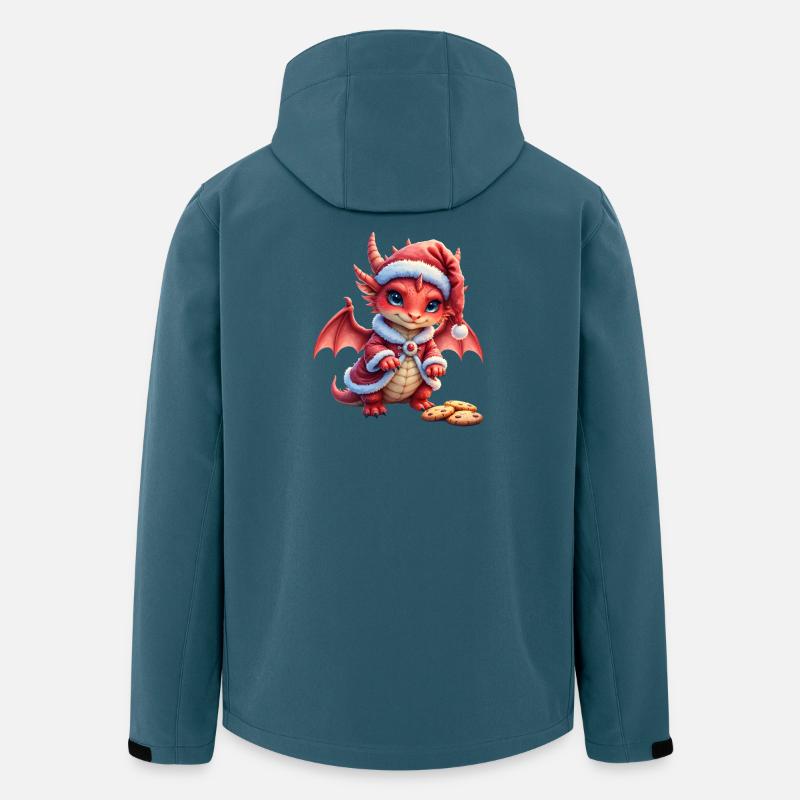 Dragon de Noël en peluche - Veste softshell homme en polyester recyclé Stanley/Stella - bleu pétrole foncé