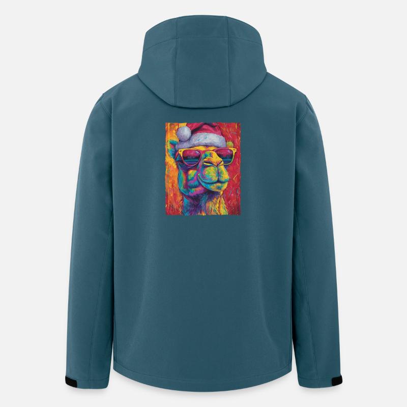 Kamel Weihnachten Porträt - Recycelte Männer Softshell-Jacke von Stanley/Stella - Dunkles Petrol