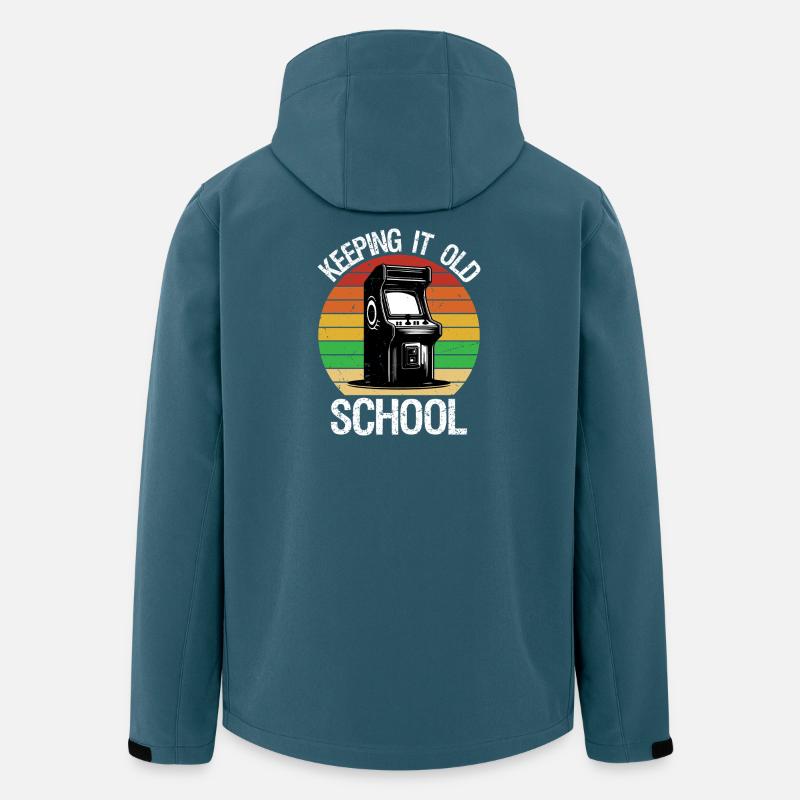 Arcade qui garde ça : un jeu rétro rétro - Veste softshell homme en polyester recyclé Stanley/Stella - bleu pétrole foncé