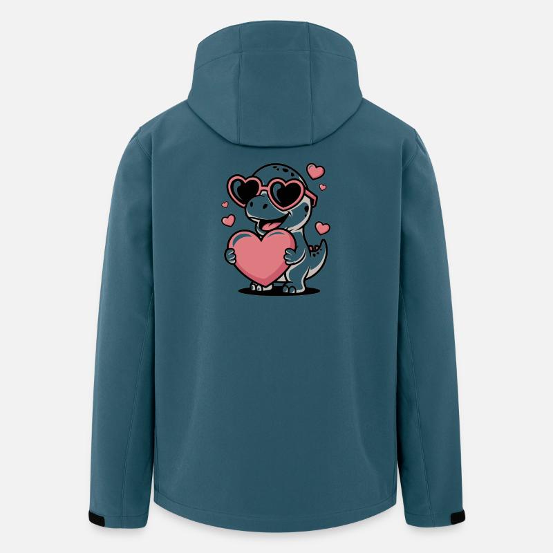 Herzbrillen-Dino voller Liebe - Recycelte Männer Softshell-Jacke von Stanley/Stella - Dunkles Petrol