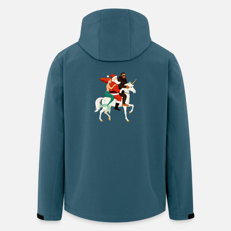 Weihnachtshelden auf Einhorn - Recycelte Männer Softshell-Jacke von Stanley/Stella - Dunkles Petrol