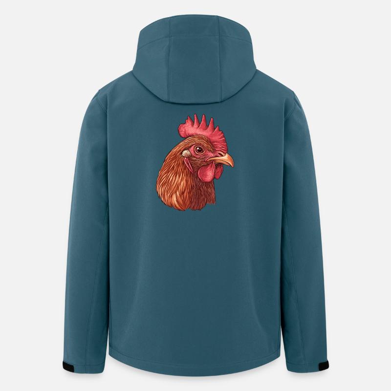Huhnengesicht im PopArt Stil - Recycelte Männer Softshell-Jacke von Stanley/Stella - Dunkles Petrol