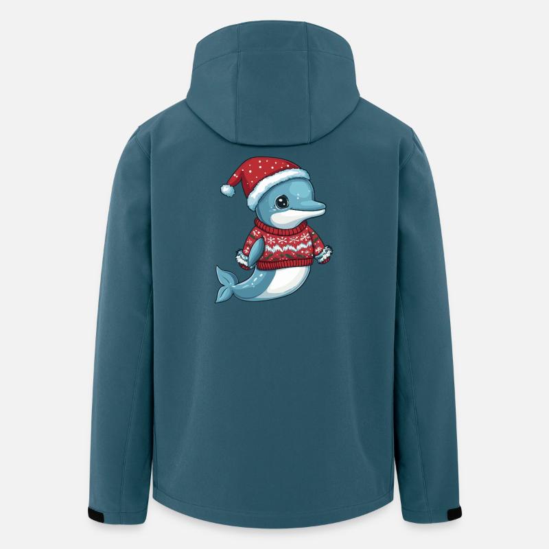 Delfin Weihnachten Xmas - Recycelte Männer Softshell-Jacke von Stanley/Stella - Dunkles Petrol