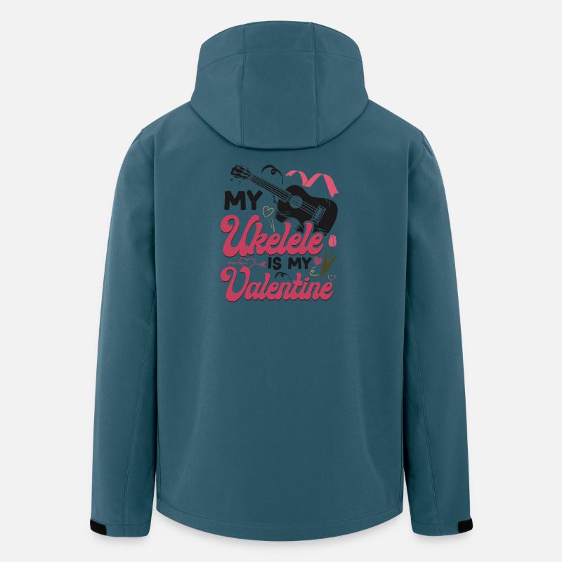 Hawaiian Ukulele Uke Valentines - Recycelte Männer Softshell-Jacke von Stanley/Stella - Dunkles Petrol
