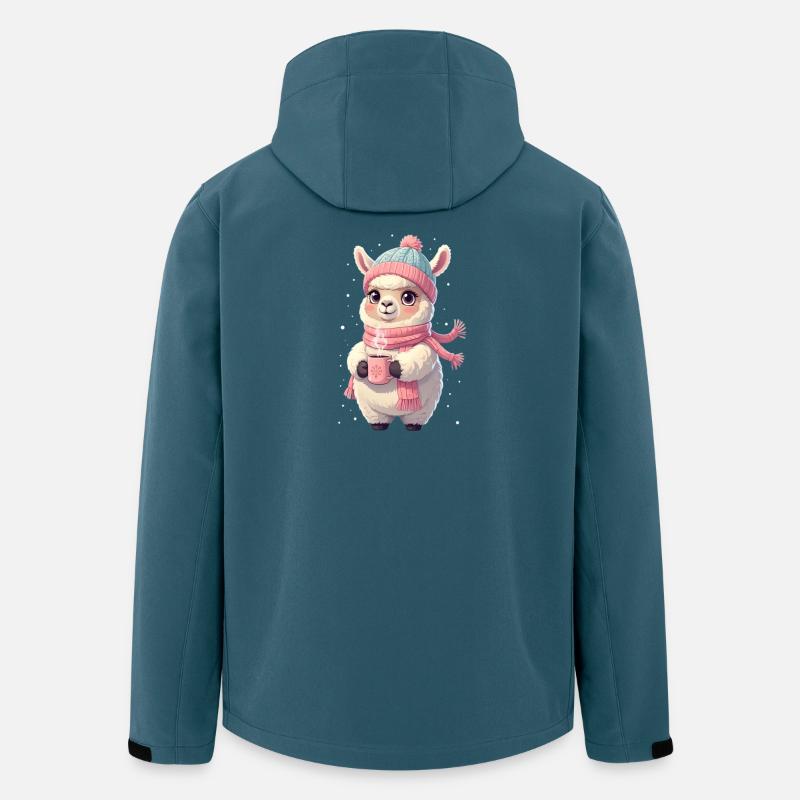 Winterlama mit Tee - Recycelte Männer Softshell-Jacke von Stanley/Stella - Dunkles Petrol