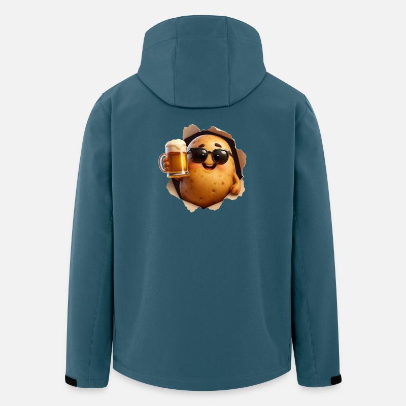 Beer drinking potato with sunglasses - Men’s Recycled Softshell Jacket by Stanley/Stella - stargazer