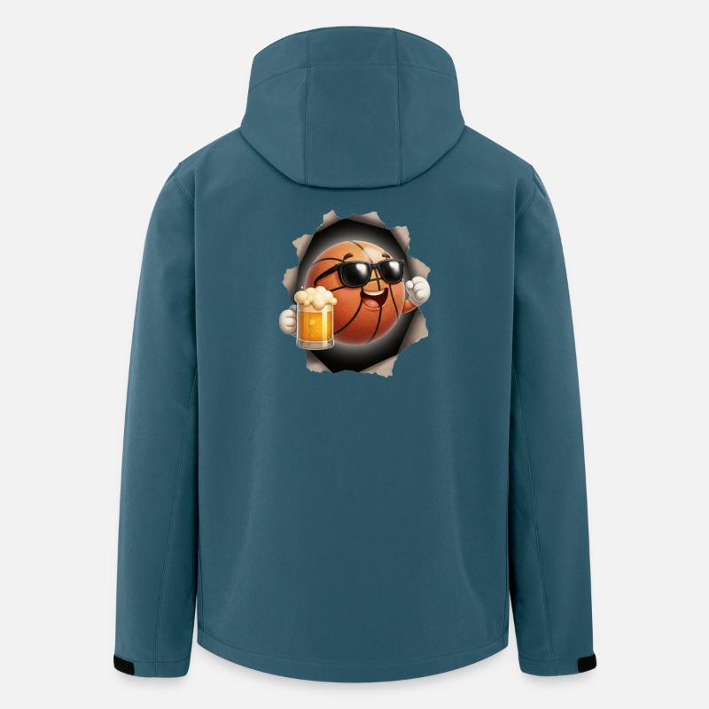 Basketball Bier - Recycelte Männer Softshell-Jacke von Stanley/Stella - Dunkles Petrol