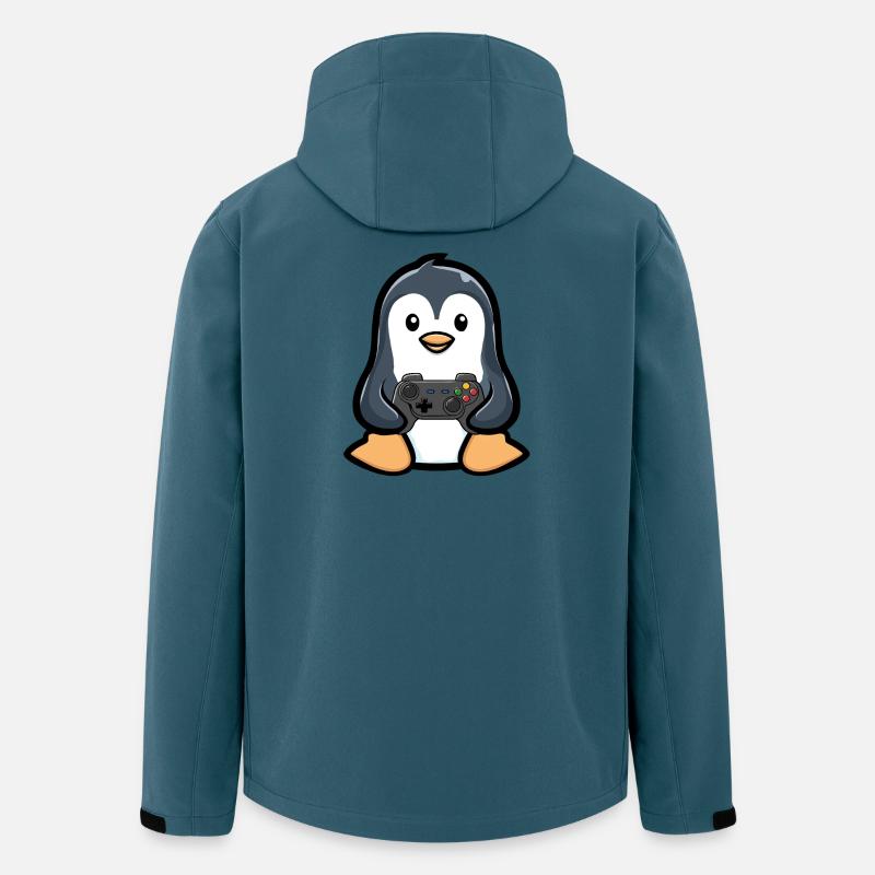Gamer Pinguin - Recycelte Männer Softshell-Jacke von Stanley/Stella - Dunkles Petrol