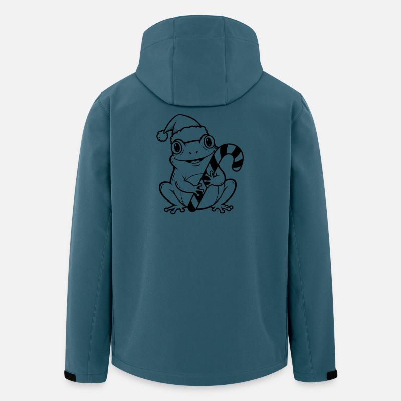 Weihnachtsfrosch mit Zuckerstange - Recycelte Männer Softshell-Jacke von Stanley/Stella - Dunkles Petrol