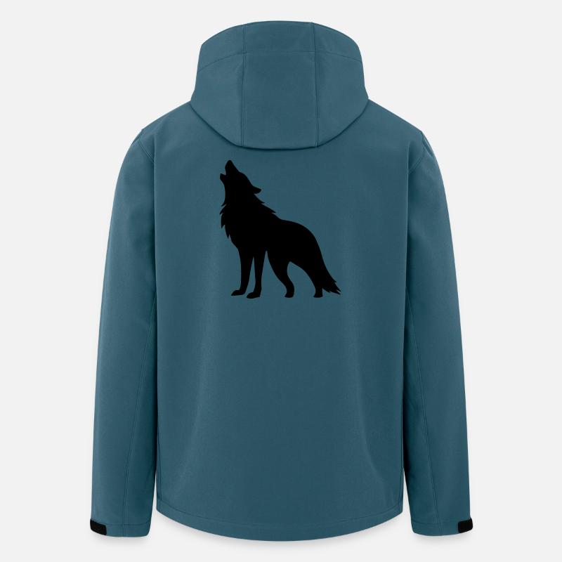 Wolf Silhouette - Recycelte Männer Softshell-Jacke von Stanley/Stella - Dunkles Petrol