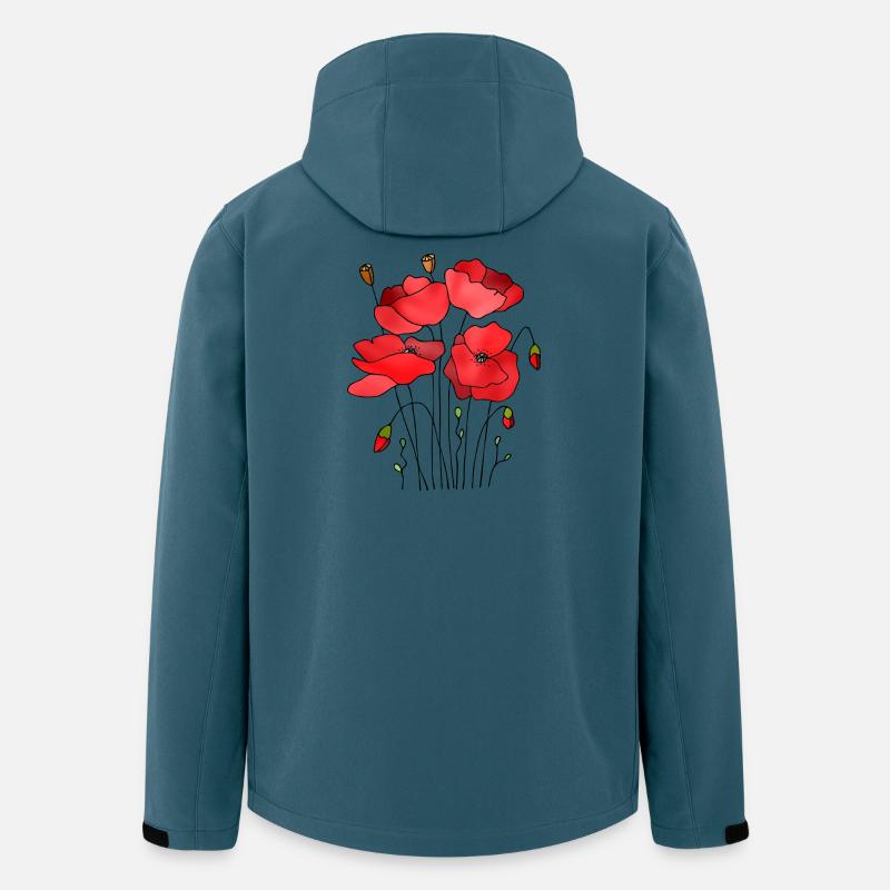 Blumen - Recycelte Männer Softshell-Jacke von Stanley/Stella - Dunkles Petrol