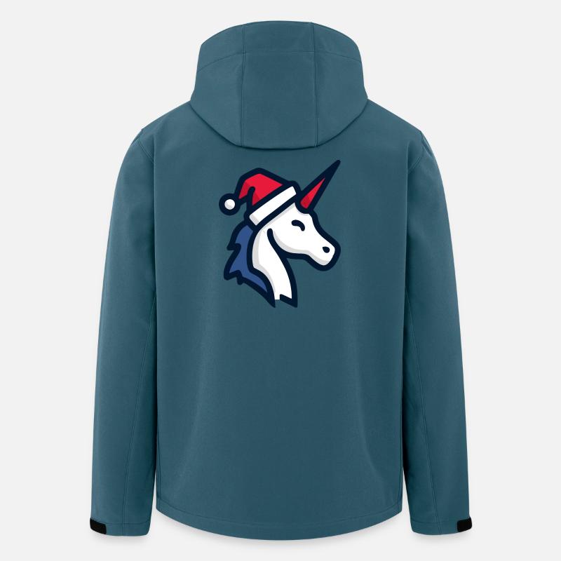 Cooles Einhorn Weihnachtsmütze Zwinkern - Recycelte Männer Softshell-Jacke von Stanley/Stella - Dunkles Petrol