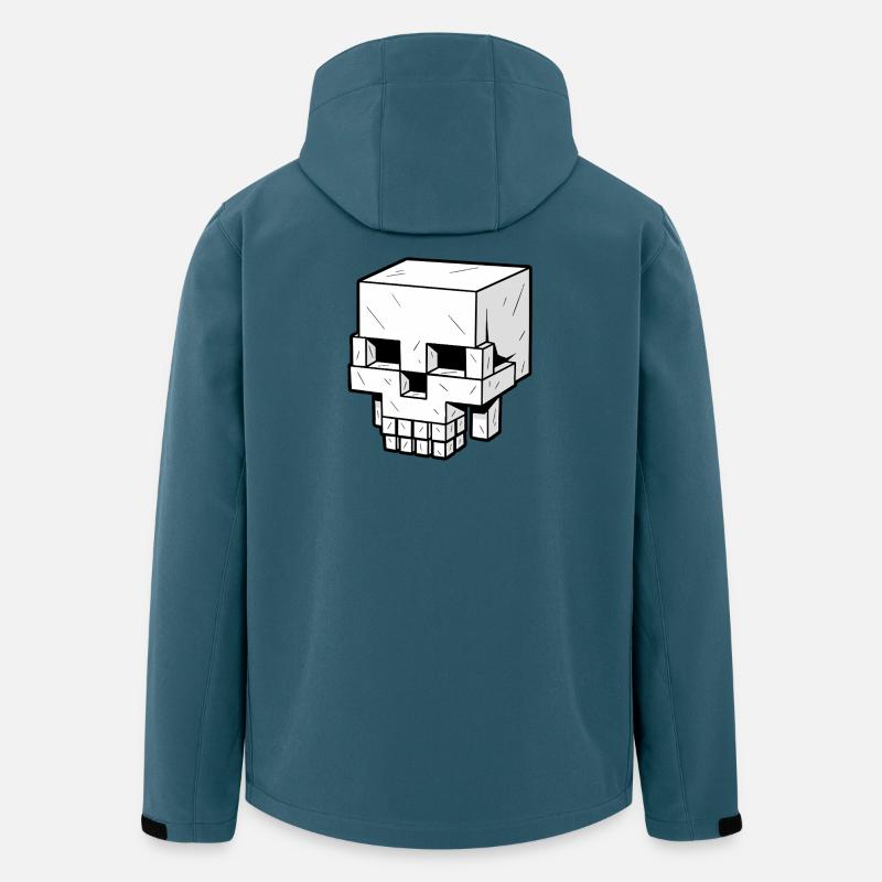 Skull im Block Style Pixel Look - Recycelte Männer Softshell-Jacke von Stanley/Stella - Dunkles Petrol