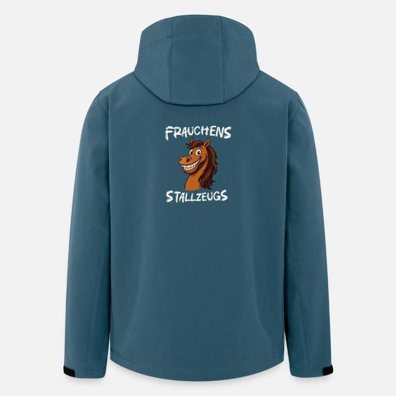 Frauchens Stallzeug Cartoon Pferd - Recycelte Männer Softshell-Jacke von Stanley/Stella - Dunkles Petrol