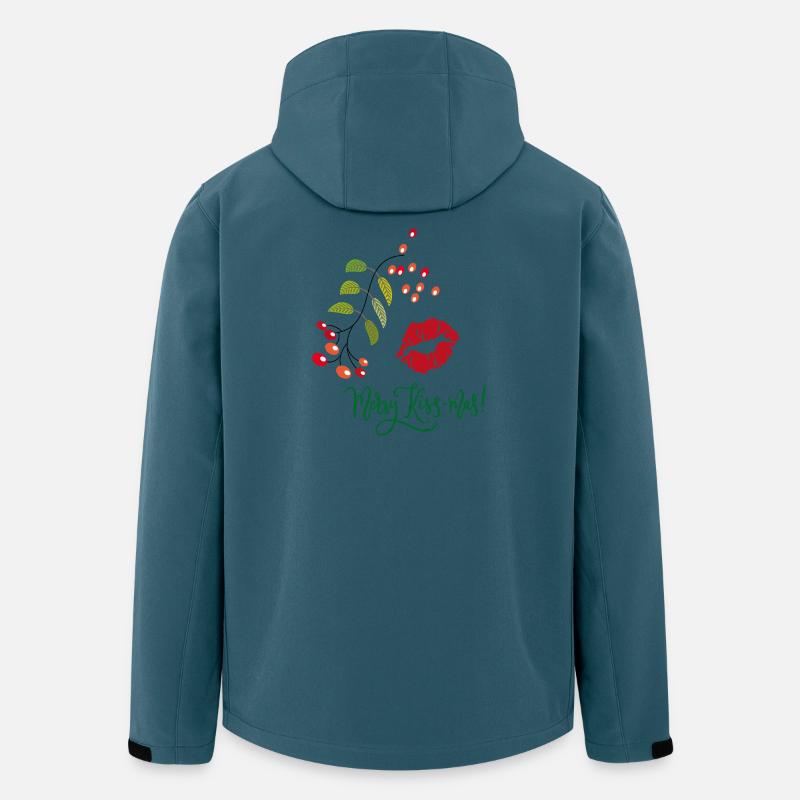 Merry Kiss-mas  Weihnachten - Recycelte Männer Softshell-Jacke von Stanley/Stella - Dunkles Petrol