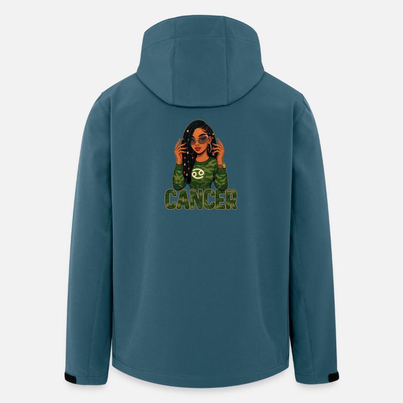 Krebskönigin – Loc-Afro-Mädchen Pflegende Seele - Recycelte Männer Softshell-Jacke von Stanley/Stella - Dunkles Petrol