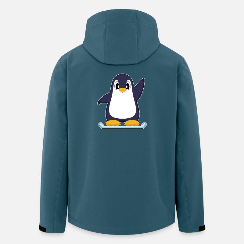 Pinguin Snowboarder Snowboard Wintersport - Recycelte Männer Softshell-Jacke von Stanley/Stella - Dunkles Petrol