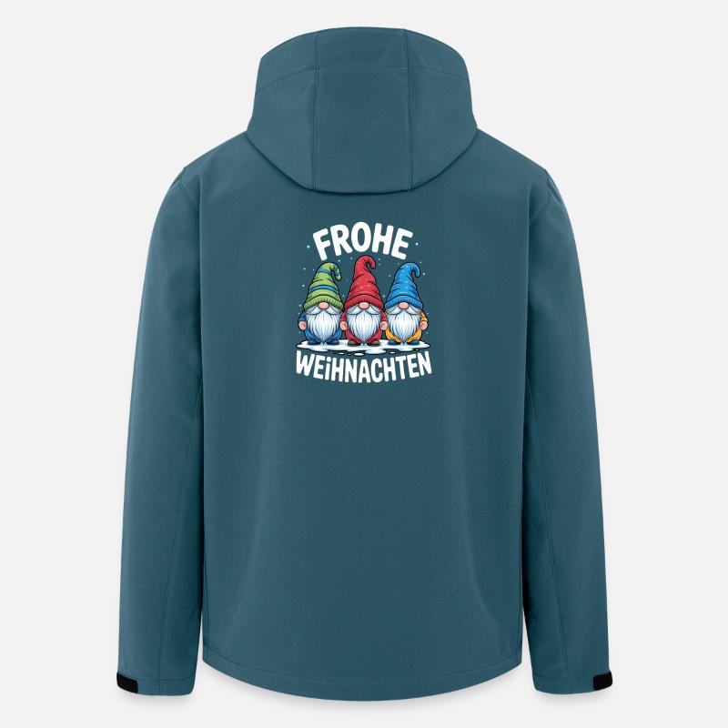 Frohe Weihnachten Gnome Trio - Recycelte Männer Softshell-Jacke von Stanley/Stella - Dunkles Petrol