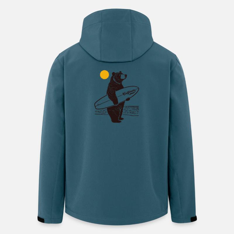 California Surf Bär - Recycelte Männer Softshell-Jacke von Stanley/Stella - Dunkles Petrol