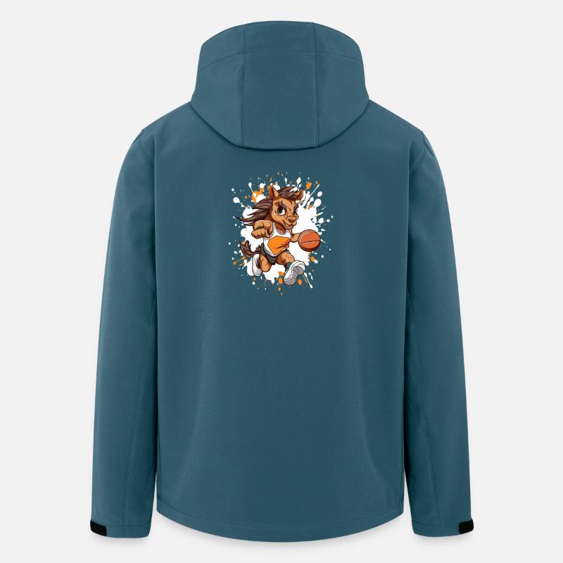 Basketball-Pony im Sprinterstil - Recycelte Männer Softshell-Jacke von Stanley/Stella - Dunkles Petrol