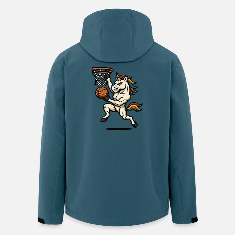 Regenbogen-Einhorn-Slam Dunk - Recycelte Männer Softshell-Jacke von Stanley/Stella - Dunkles Petrol