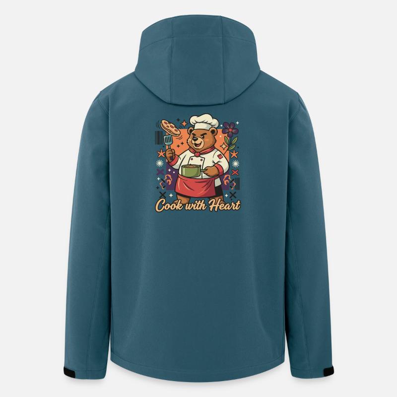 Kochbär mit Herz - Recycelte Männer Softshell-Jacke von Stanley/Stella - Dunkles Petrol