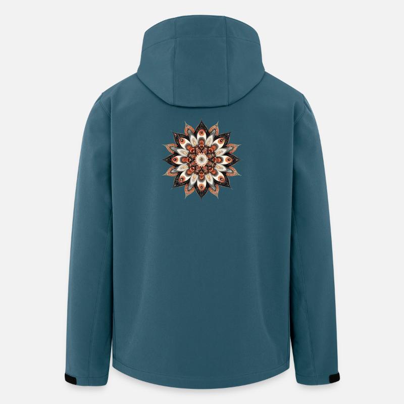 Warmfarbene Mandala Blüte Druck - Recycelte Männer Softshell-Jacke von Stanley/Stella - Dunkles Petrol