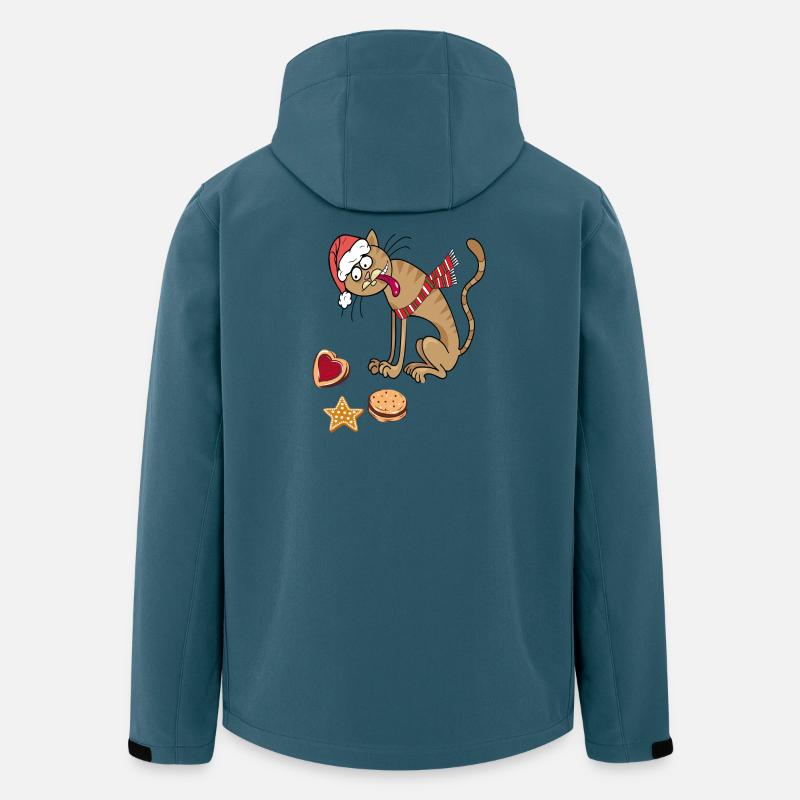 Christmas cat with hat and scarf - Men’s Recycled Softshell Jacket by Stanley/Stella - stargazer
