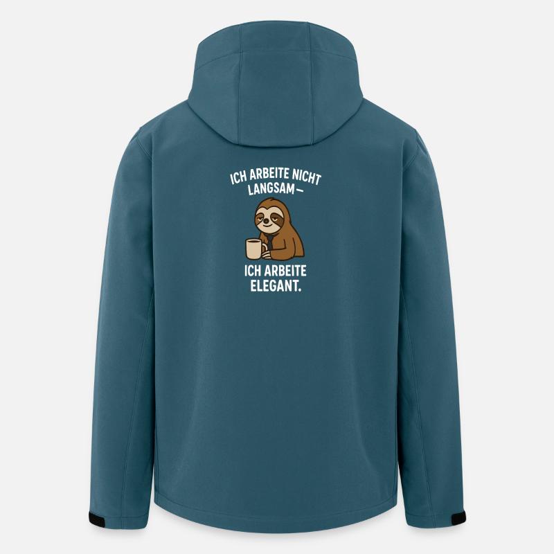 Elegant sloth with coffee - slogan - Men’s Recycled Softshell Jacket by Stanley/Stella - stargazer